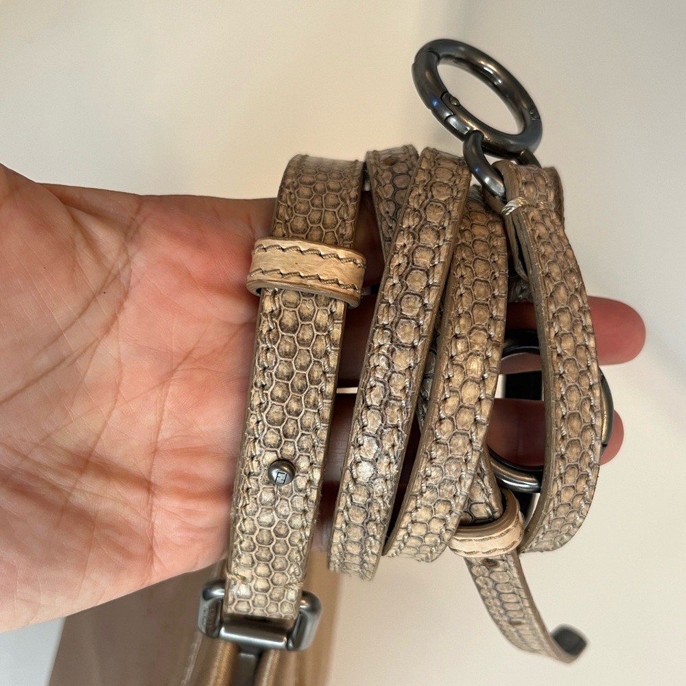 FENDI
Beige Satin And Snakeskin Mini Peekaboo Satchel Bag - Picture 13 of 16